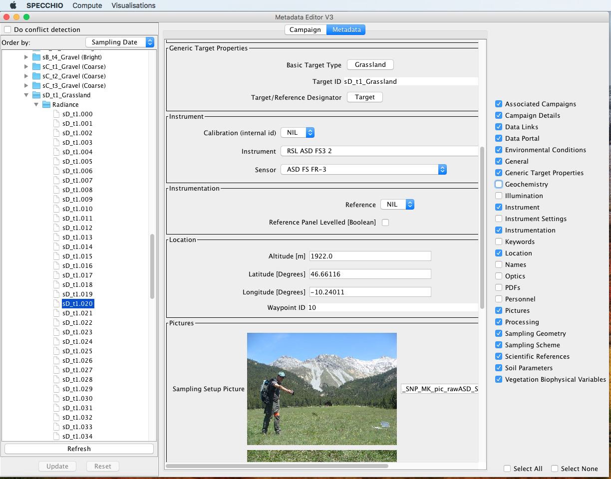 SPECCHIO Metadata Editor